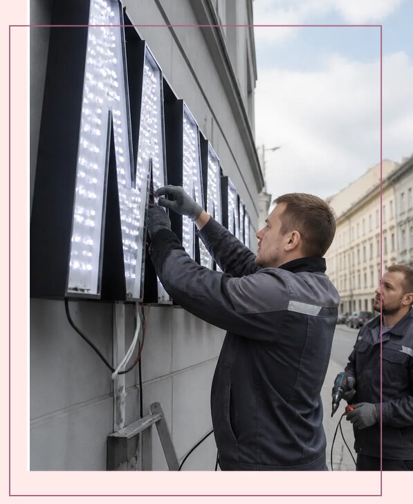 Изготовление и монтаж светодиодных LED вывесок в Крымске