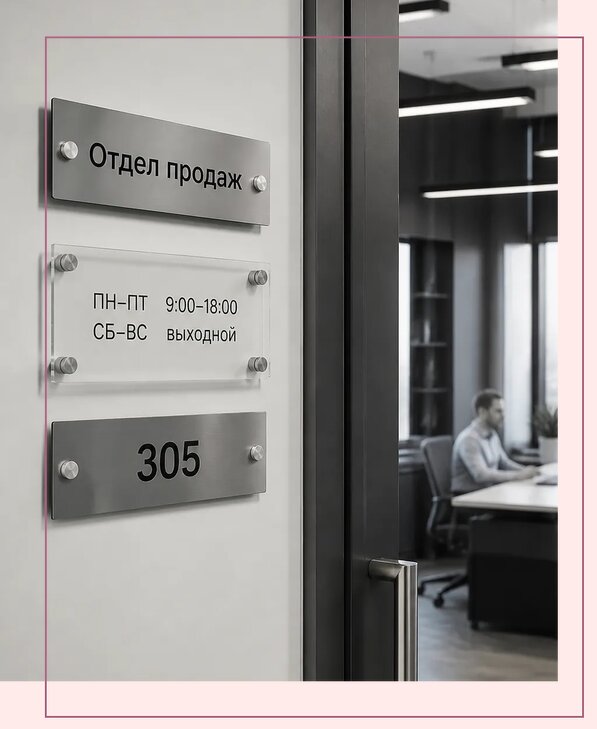 Офисные таблички на дверь в Крымске по цене от 5078 р. | Аванза-Крм